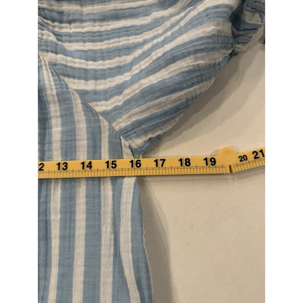 Old Navy Striped 100% Cotton Gauze Tiered Puff Sleeve Dress Size XS Coastal Boho - Picture 7 of 7